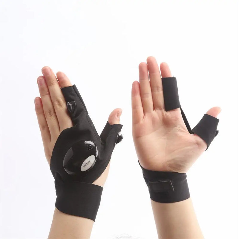 Luvas de lanterna led ao ar livre mãos livres dedo lanterna luvas mãos livres luzes para acampamento pesca carro reparação legal gadget