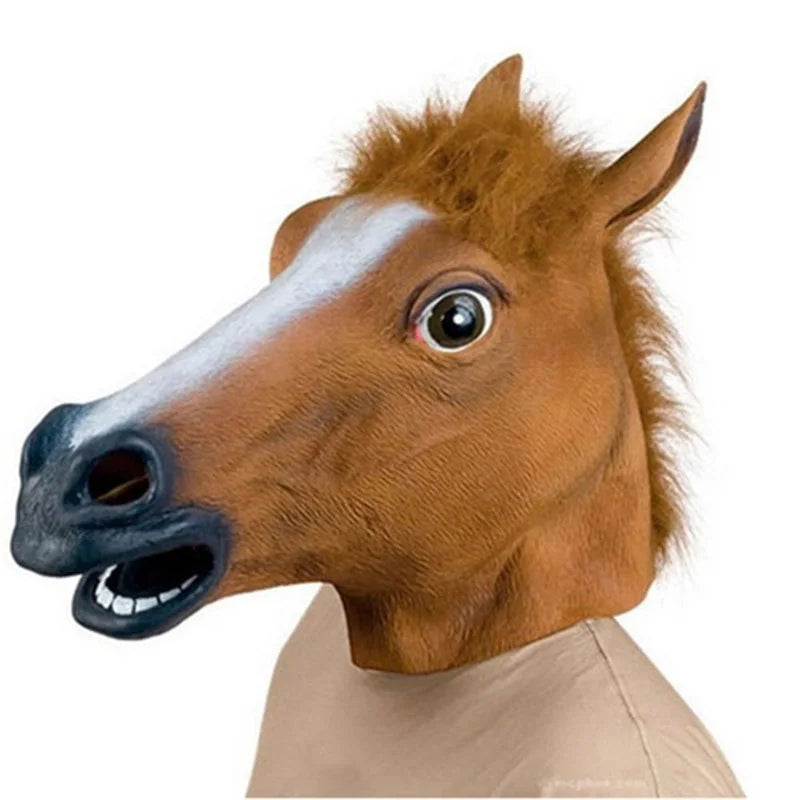 Novo criativo e peculiar halloween rpg máscara de cabeça de cavalo acessórios de cabeça de animal adereços de desempenho de festa