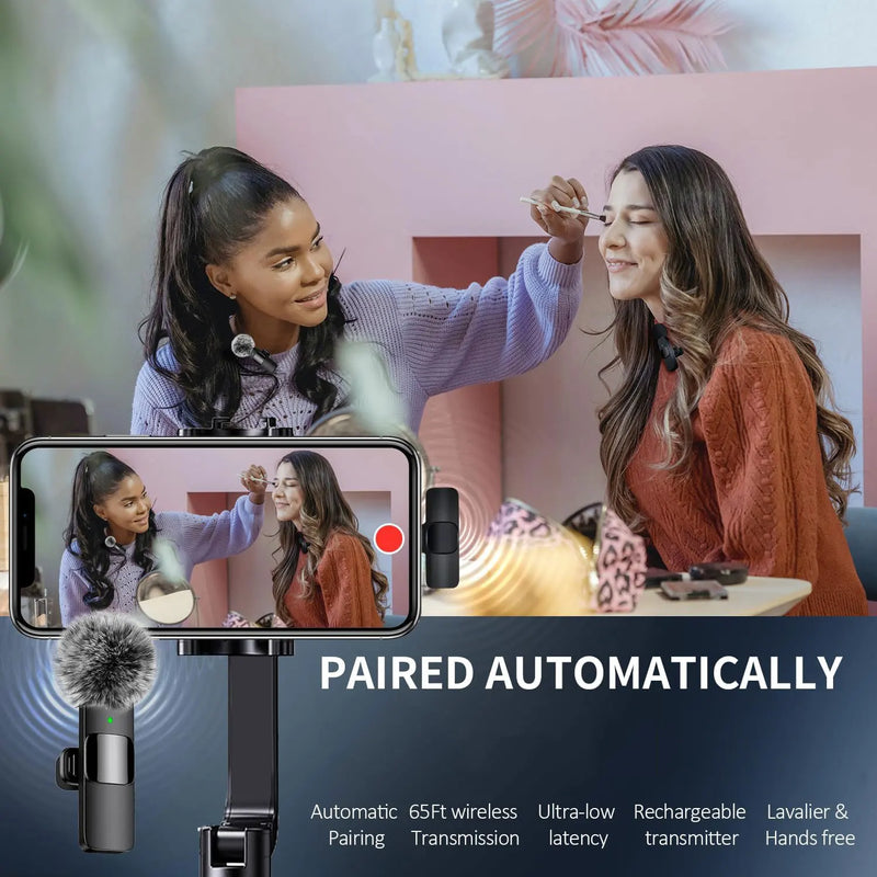 Microfone de lapela sem fio, gravação de áudio e vídeo, mini microfone para iphone, android, laptop, jogos ao vivo, microfone para celular