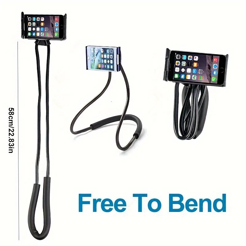 Suporte giratório de telefone de 360 graus, suporte para tablet de streaming ao vivo de mesa, suporte de colar preguiçoso, suporte de suspensão no pescoço