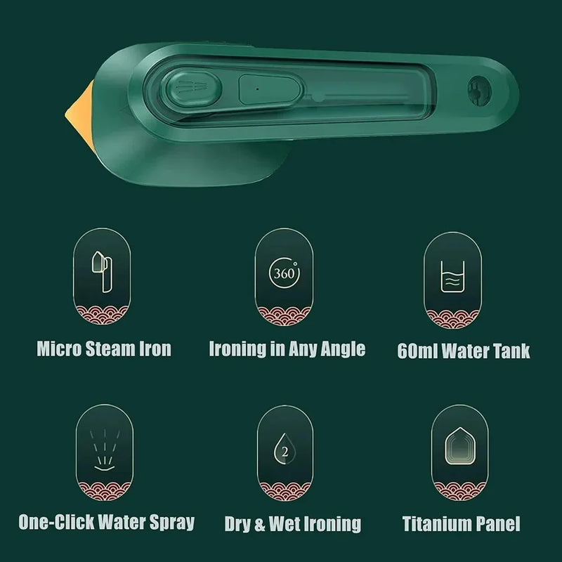 Mini ferro a vapor elétrico 30w, portátil, úmido e seco, vaporizador de roupas, casa, viagem, dormitório, ferro a vapor, presente