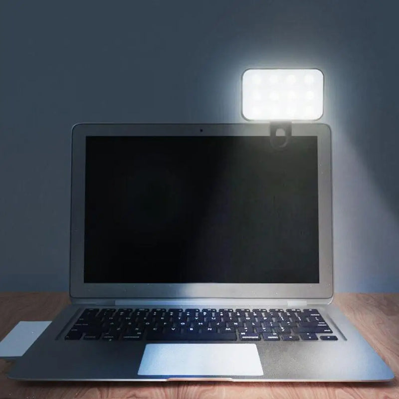 Mini luz de preenchimento portátil para selfie, recarregável, 3 modos de brilho ajustável, clipe para celular, maquiagem, computador, luz de preenchimento