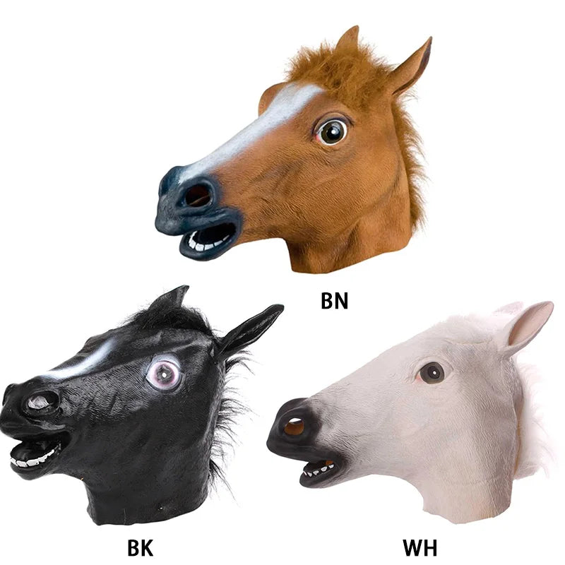 Novo criativo e peculiar halloween rpg máscara de cabeça de cavalo acessórios de cabeça de animal adereços de desempenho de festa