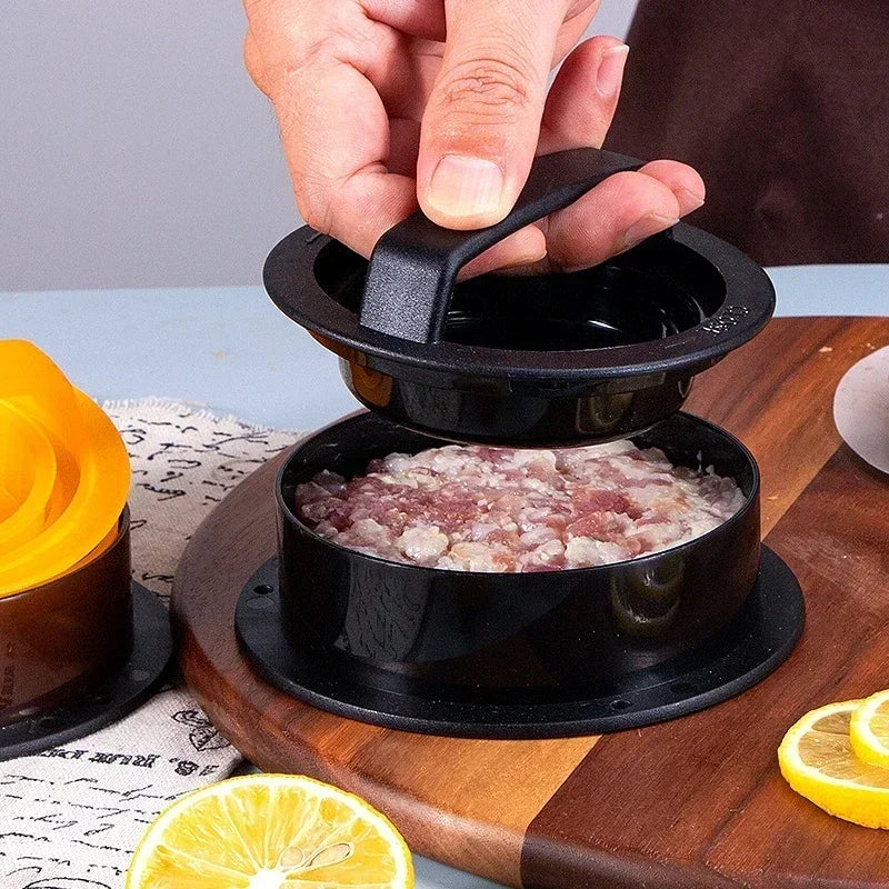 Prensa de carne para hambúrguer, forma redonda abs, antiaderente, rissóis de hambúrguer, grelha, torta, molde, acessórios de cozinha