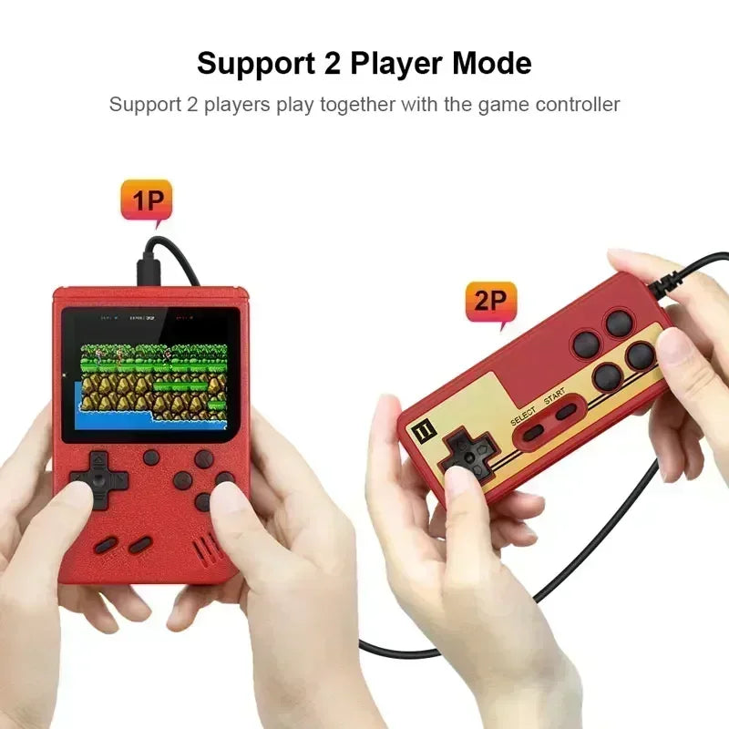 Mini console de videogame portátil de 8 bits e 3,0 polegadas LCD colorido para crianças com 500 jogos integrados