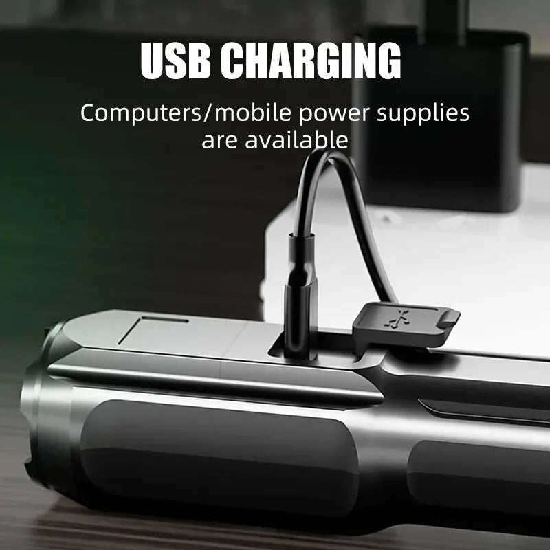 Poderosa lanterna led 100000 lúmen lanternas táticas recarregável usb 18650 zoom à prova dwaterproof água pesca caça lanterna led