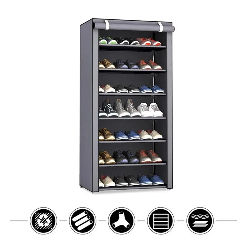 Rack de sapato organizador à prova de poeira armário de sapato multicamadas minimalista não tecido móveis para casa armários de poupança de espaço prateleira de sapato