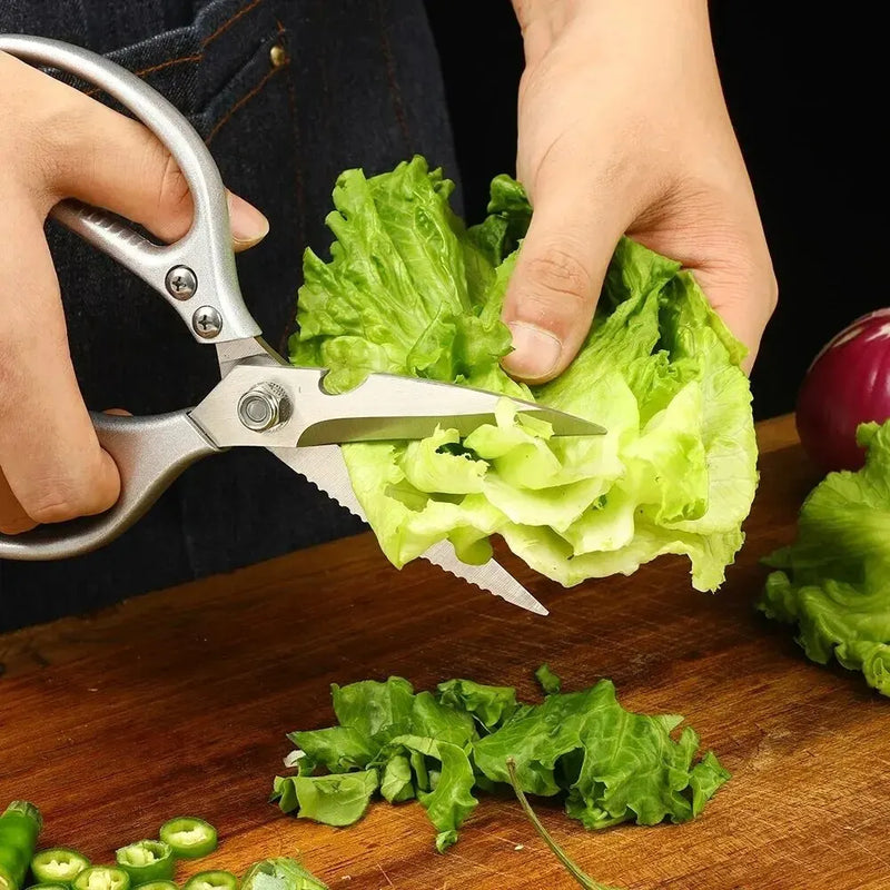 Tesoura profissional de cozinha de aço inoxidável de 8,5 polegadas com alça de liga de alumínio - perfeita para cortar ossos de frango carne peixe