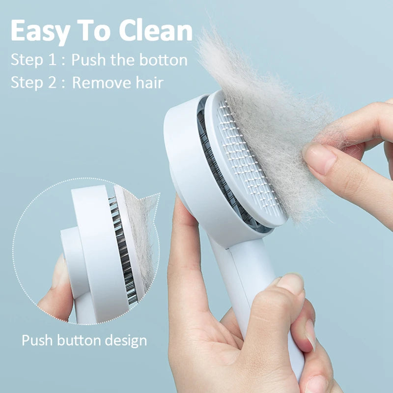 Pente para remoção de pelos de animais de estimação, escova autolimpante para cães e gatos, removedor de pelos, raspador, ferramenta de limpeza para animais de estimação, acessórios para gatos