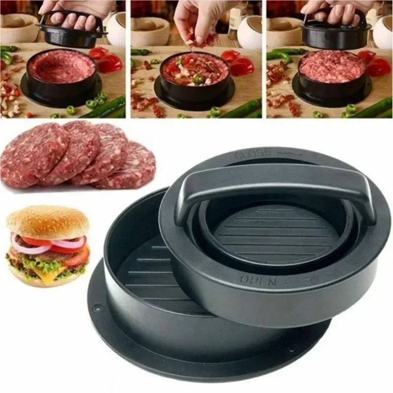 Prensa de carne para hambúrguer, forma redonda abs, antiaderente, rissóis de hambúrguer, grelha, torta, molde, acessórios de cozinha