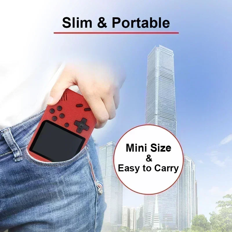 Mini console de videogame portátil de 8 bits e 3,0 polegadas LCD colorido para crianças com 500 jogos integrados