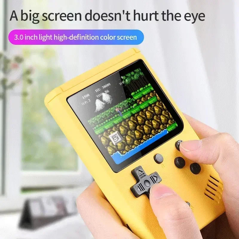 Mini console de videogame portátil de 8 bits e 3,0 polegadas LCD colorido para crianças com 500 jogos integrados