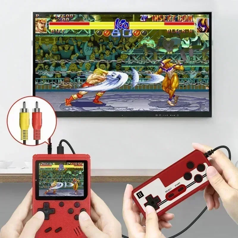 Mini console de videogame portátil de 8 bits e 3,0 polegadas LCD colorido para crianças com 500 jogos integrados
