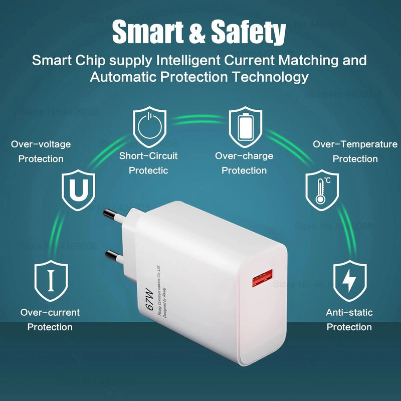 Carregador super rápido USB Power Mi 12 11 6A Type C Cabo POCO X5 X4 Pro Redmi Note 9 10 11 Carregando