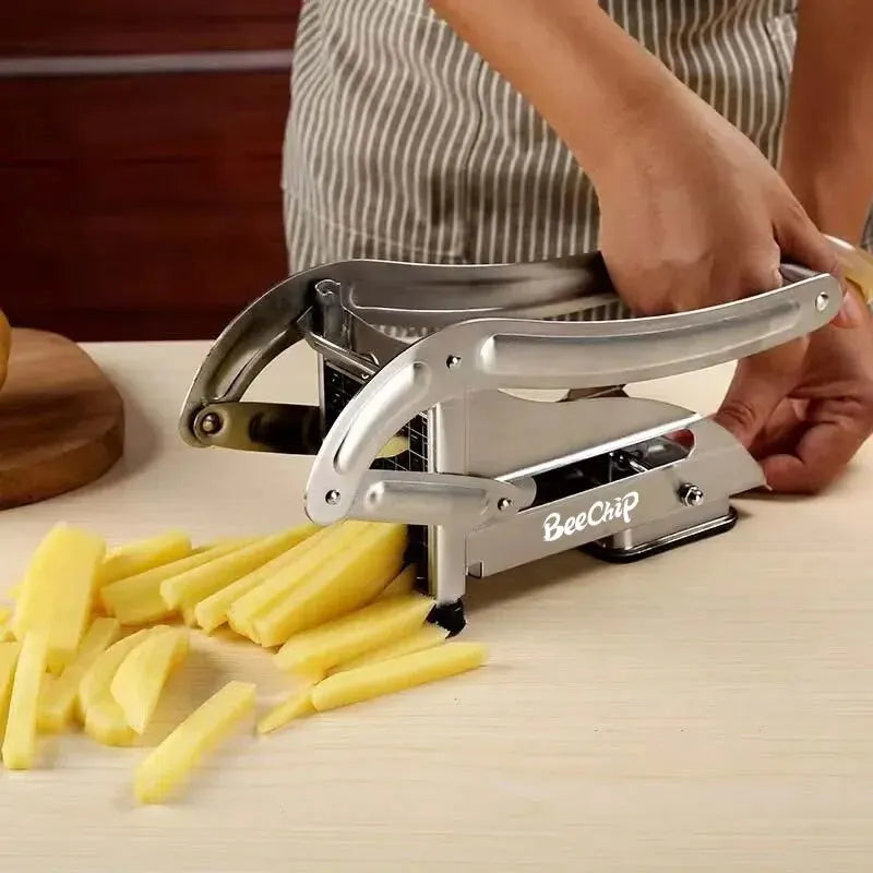 Máquina de corte de batata multifuncional, aço inoxidável, corte manual de vegetais, ferramenta de corte de batata, pepino, frutas e legumes