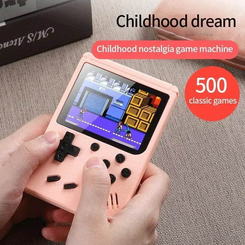 Mini console de videogame portátil de 8 bits e 3,0 polegadas LCD colorido para crianças com 500 jogos integrados