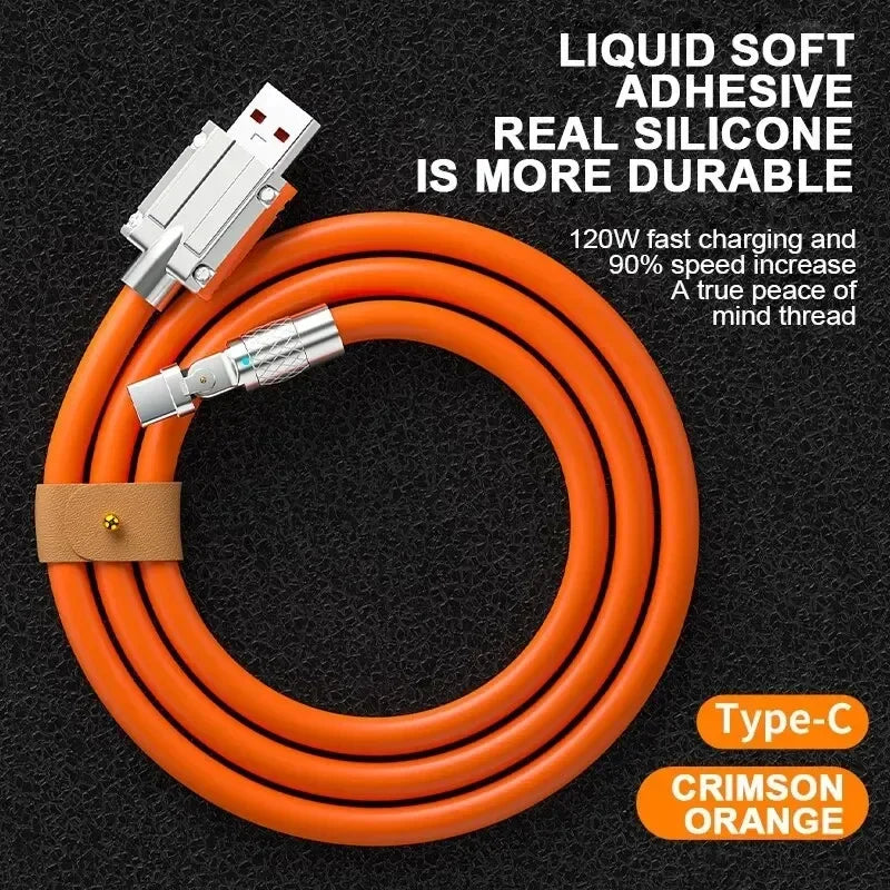 Cabo usb tipo c de carga rápida 120w 7a
