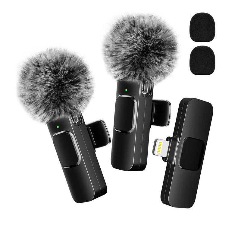 Microfone de lapela sem fio, gravação de áudio e vídeo, mini microfone para iphone, android, laptop, jogos ao vivo, microfone para celular
